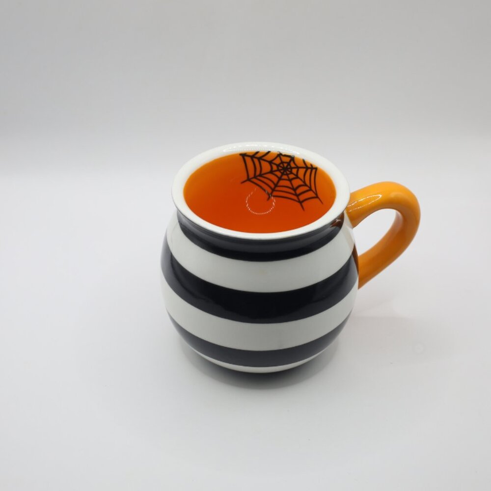 Terramoto Ceramic Halloween Spider Web Stripes Mugs